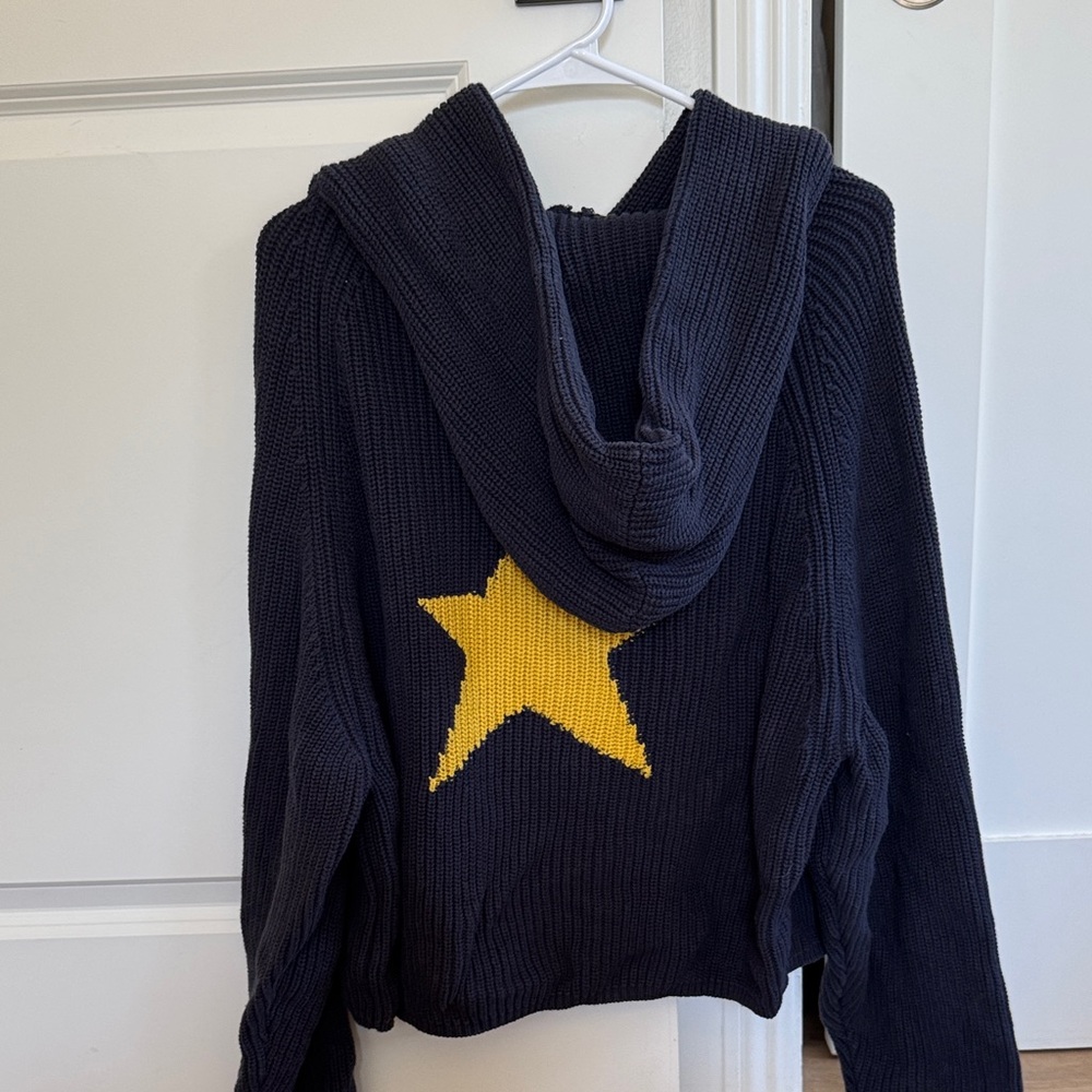 Knit Navy Star Hoodie
